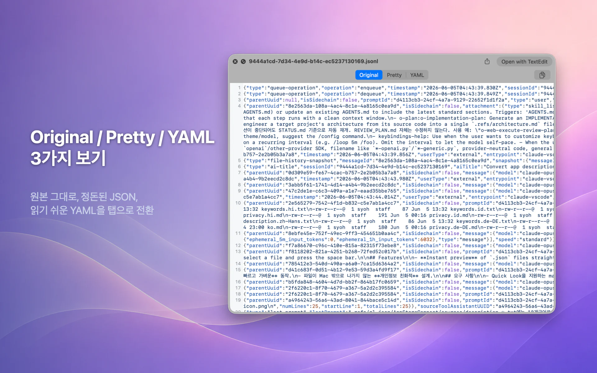 QLook JSON — Mac 2