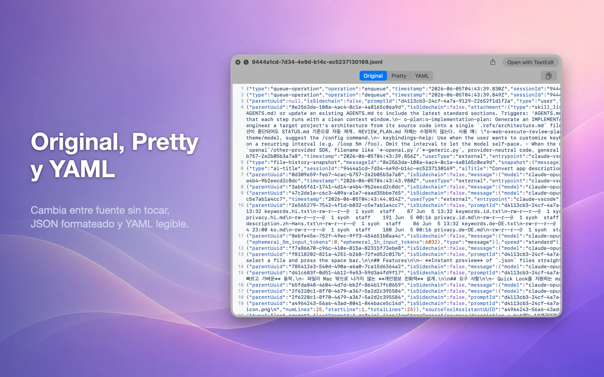 QLook JSON — Mac 2