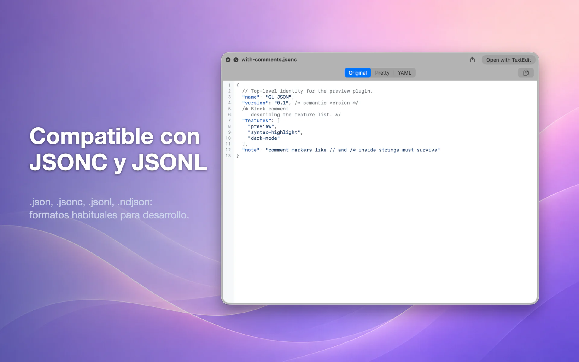 QLook JSON — Mac 3
