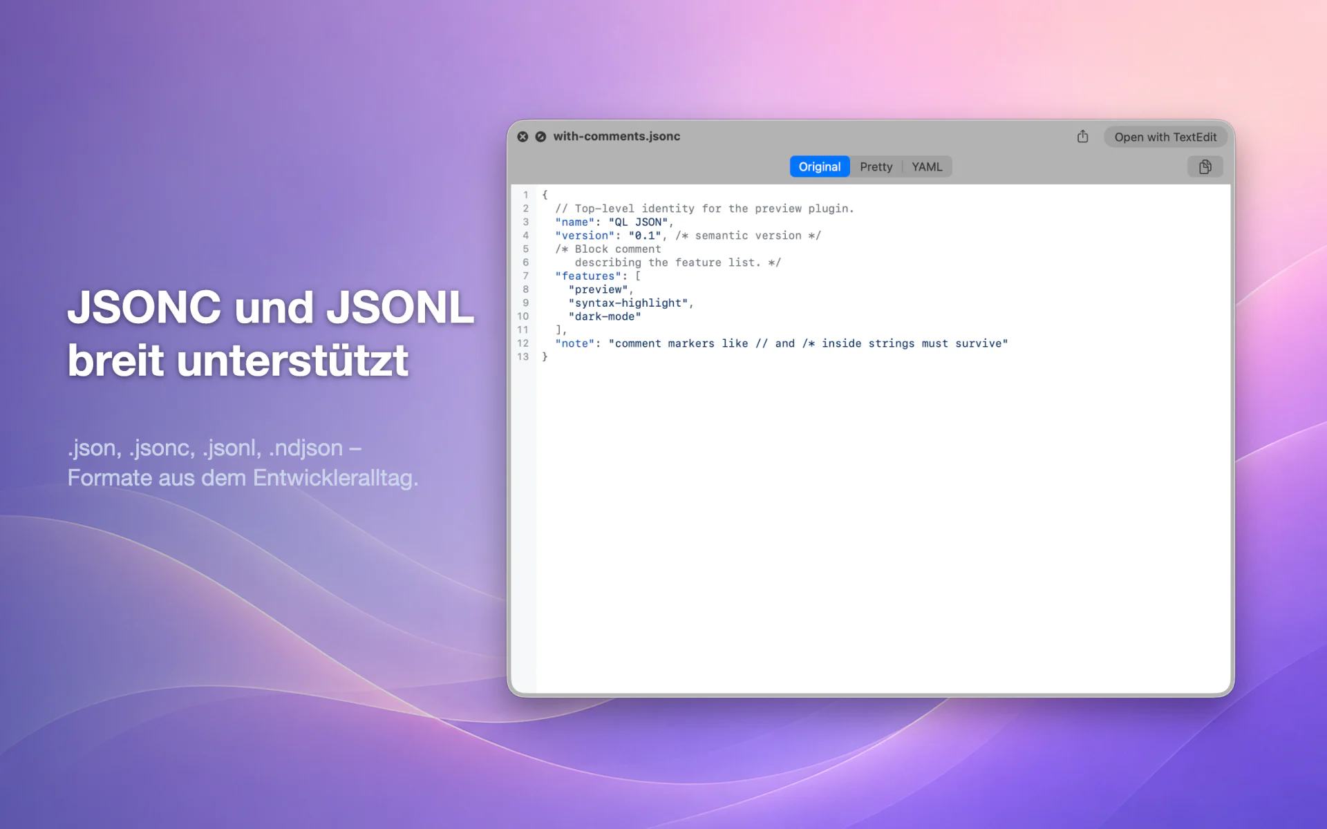 QLook JSON — Mac 3