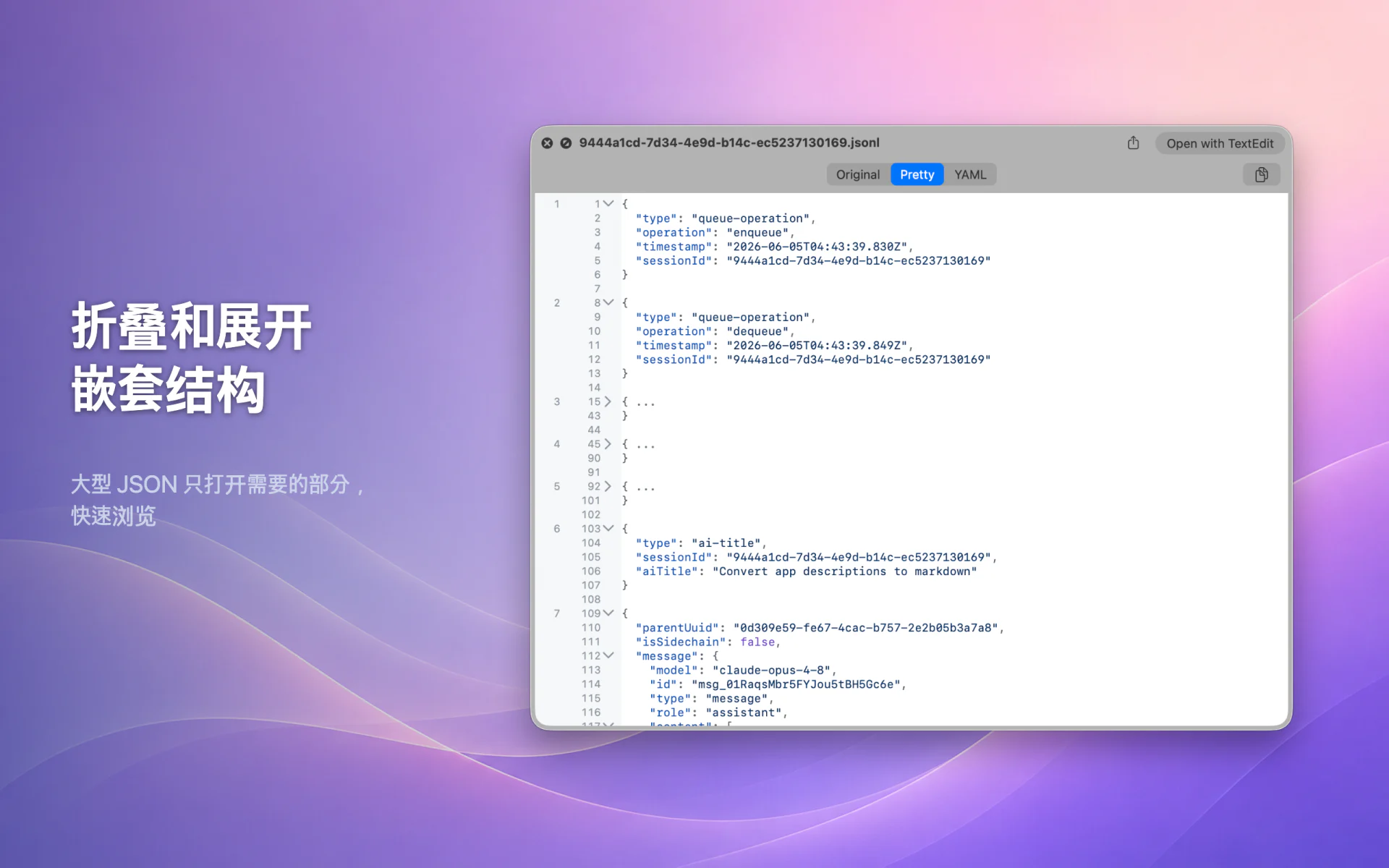 QLook JSON — Mac 4
