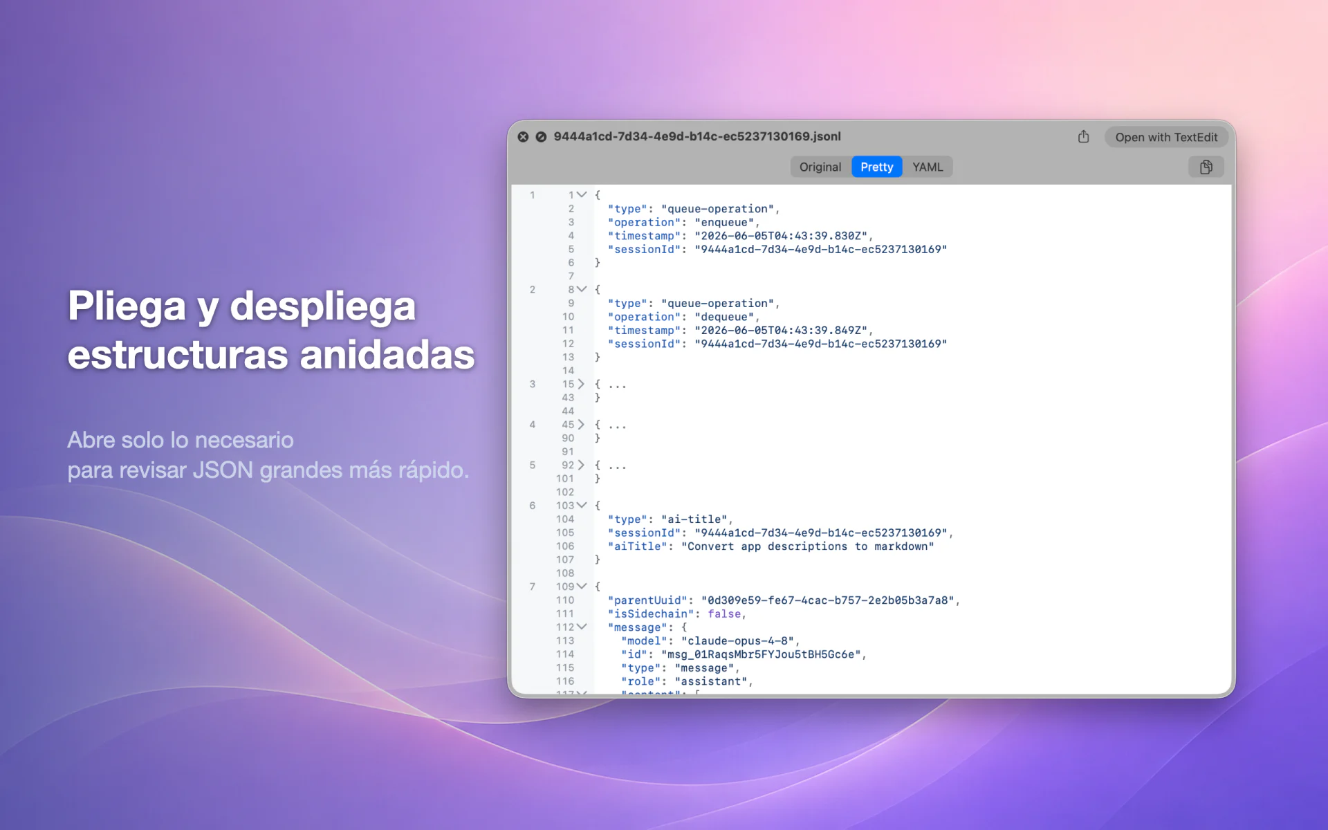 QLook JSON — Mac 4