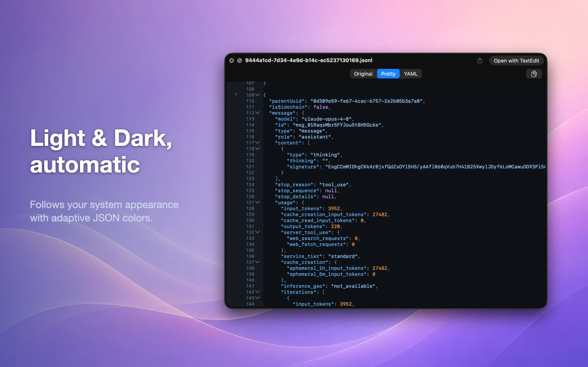 QLook JSON — Mac 9