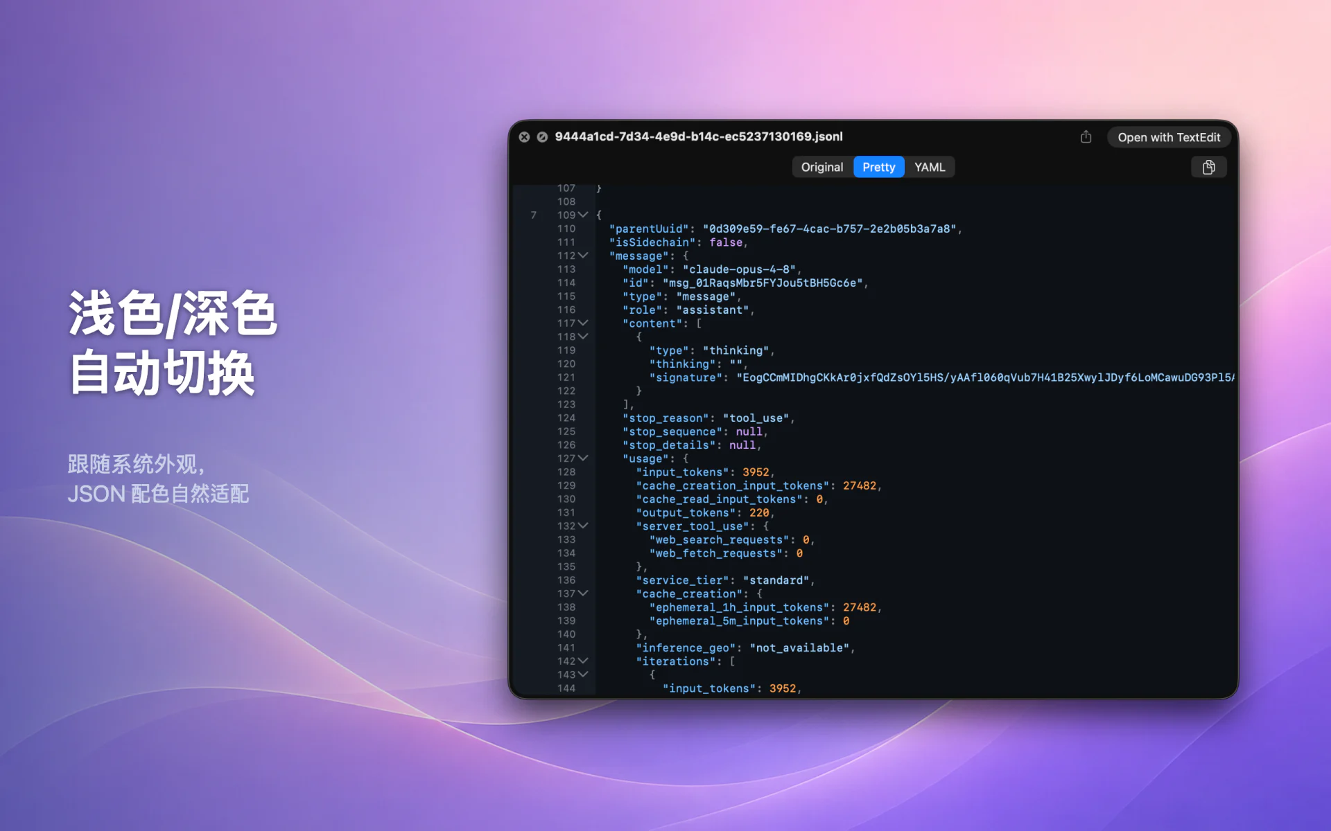 QLook JSON — Mac 9